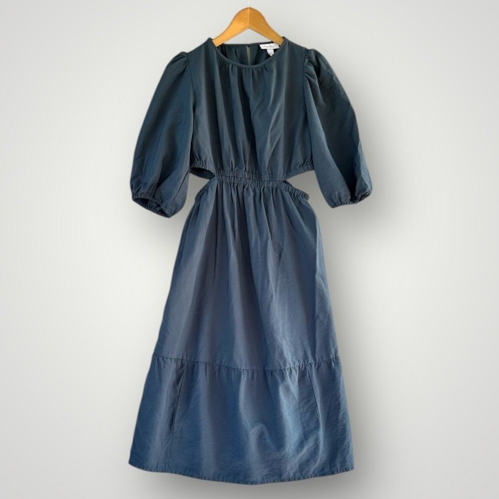 Isabel Maternity by Ingrid & Isabel Navy Blue Puff Sleeve Maternity Dress